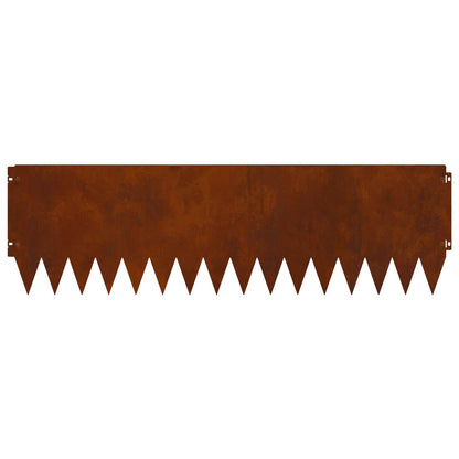 Gazonrand 10 pcs 103 x 30 cm Staal Roestig