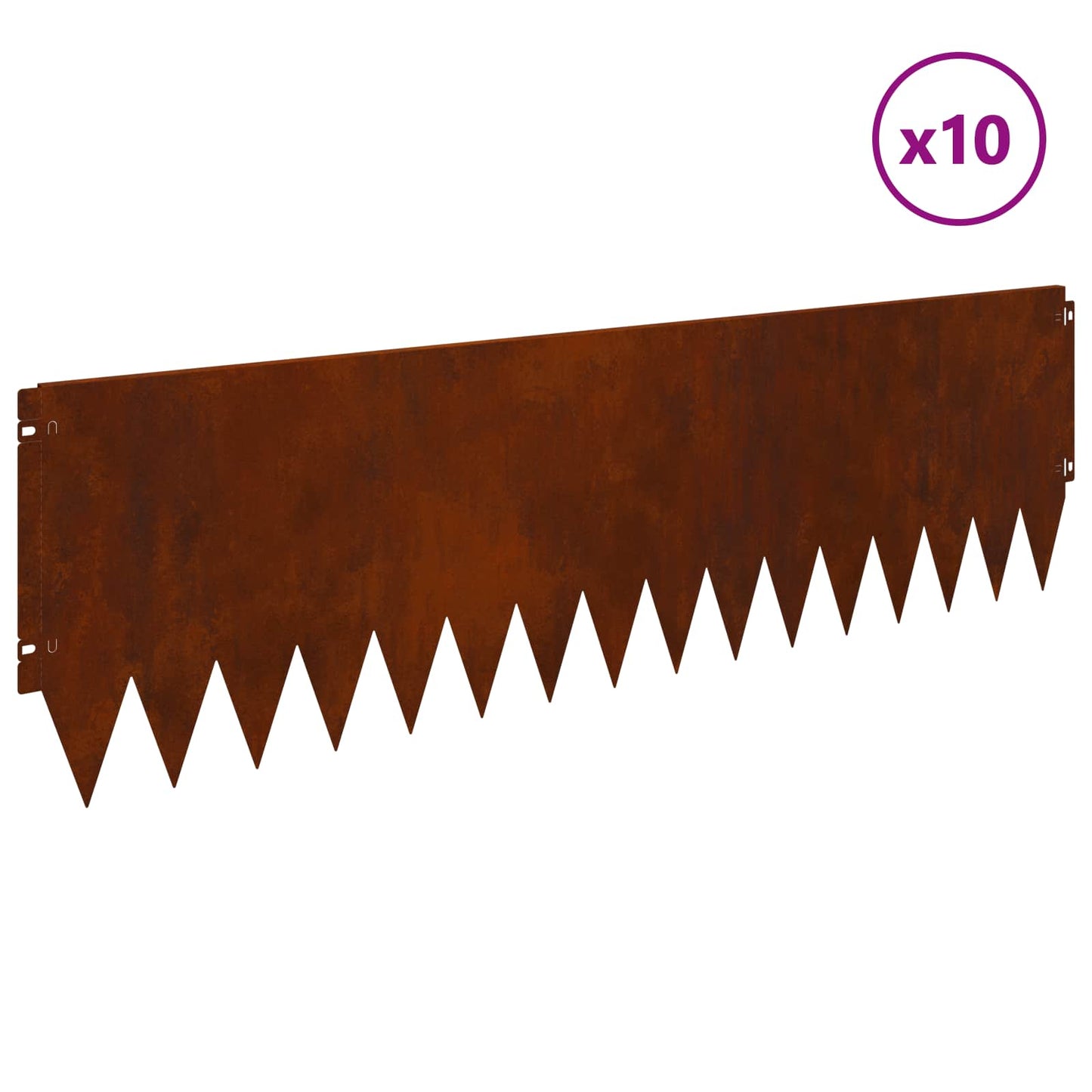 Gazonrand 10 pcs 103 x 30 cm Staal Roestig