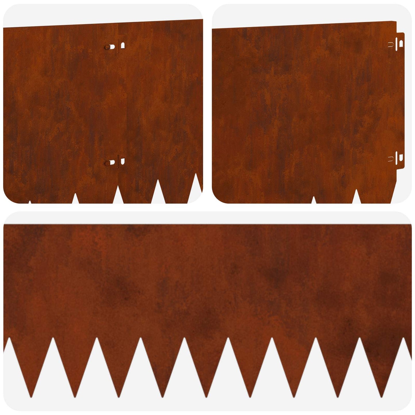 Gazonrand 20 pcs 103 x 30 cm Staal Roestig