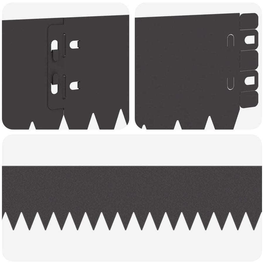 Gazonrand 20 pcs 103 x 10 cm Staal Zwart
