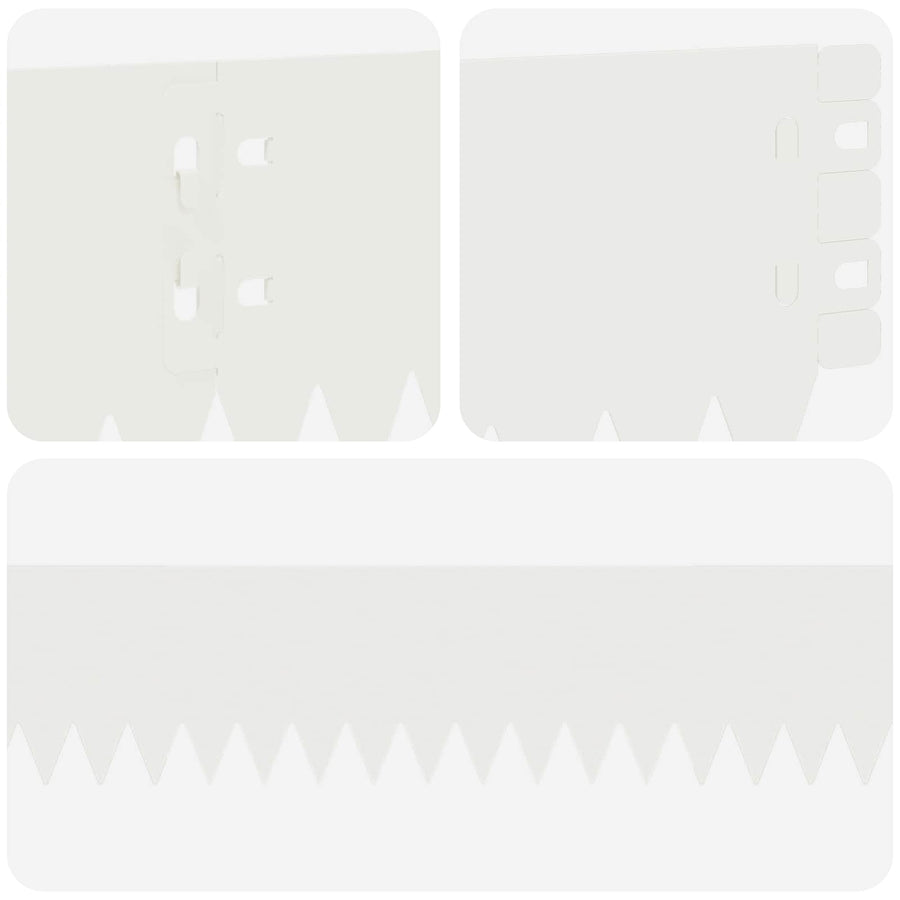 Gazonrand 10 pcs 103 x 10 cm Staal Wit