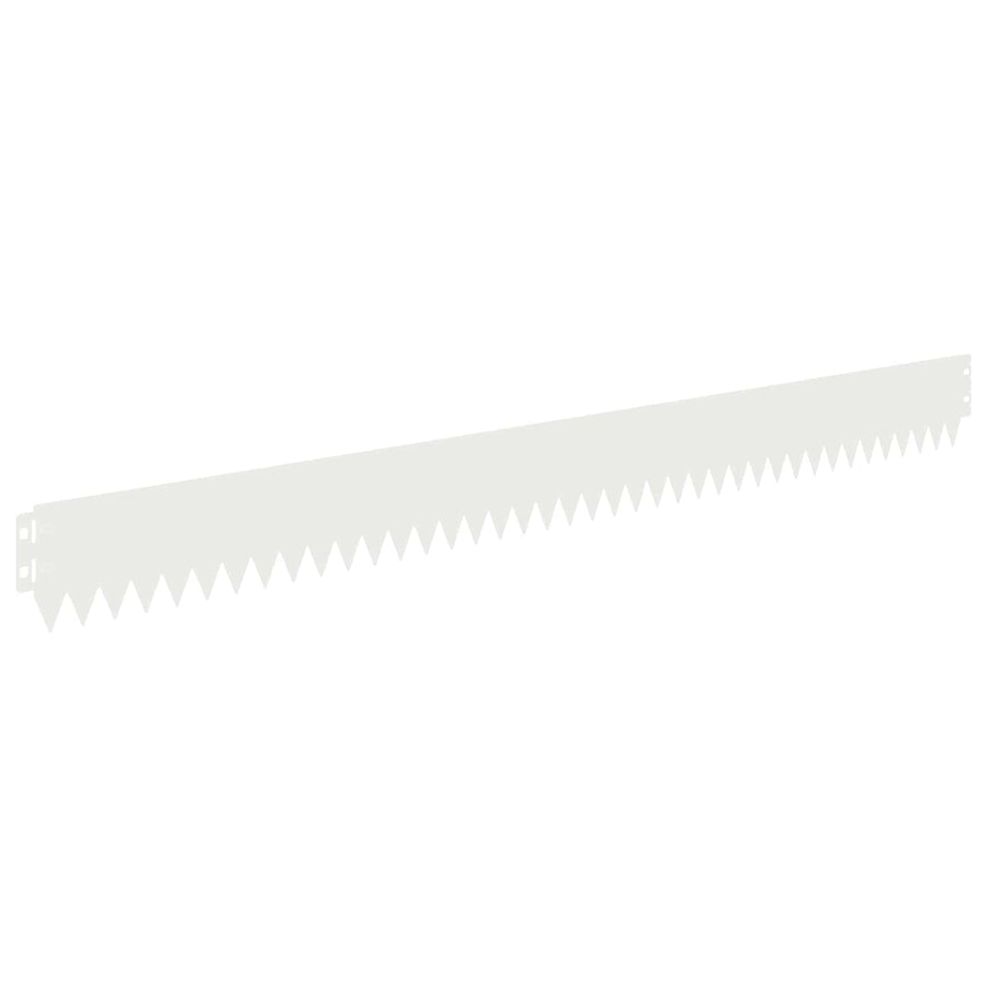 Gazonrand 10 pcs 103 x 10 cm Staal Wit
