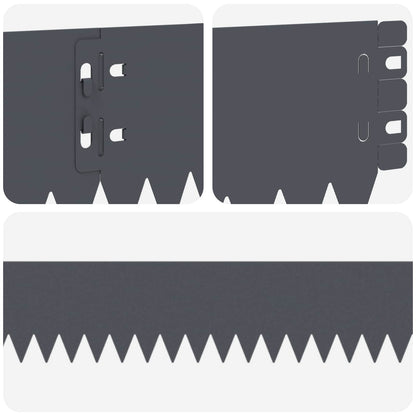 Gazonrand 10 pcs 103 x 10 cm Staal Antracietkleurig