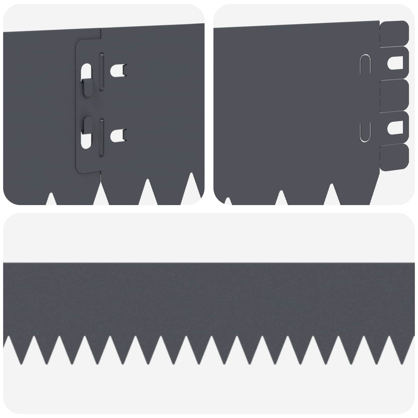Gazonrand 30 pcs 103 x 10 cm Staal Antracietkleurig