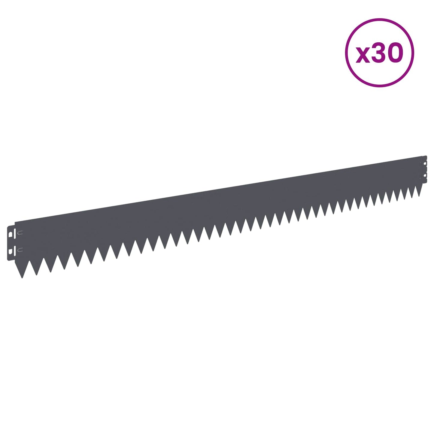 Gazonrand 30 pcs 103 x 10 cm Staal Antracietkleurig
