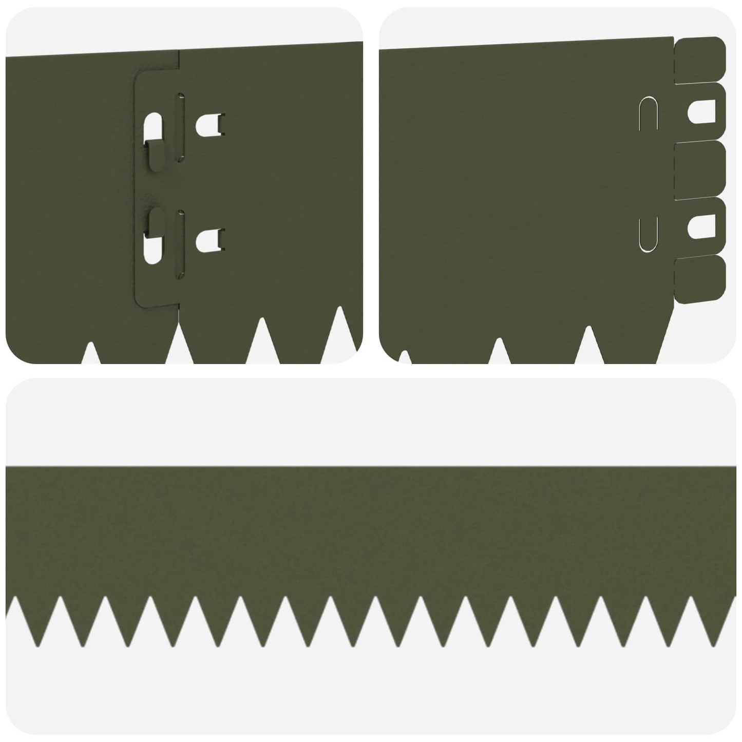 Gazonrand 20 pcs 103 x 10 cm Staal Olijfgroen