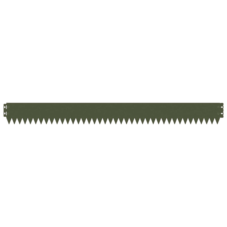 Gazonrand 20 pcs 103 x 10 cm Staal Olijfgroen