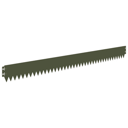 Gazonrand 30 pcs 103 x 10 cm Staal Olijfgroen