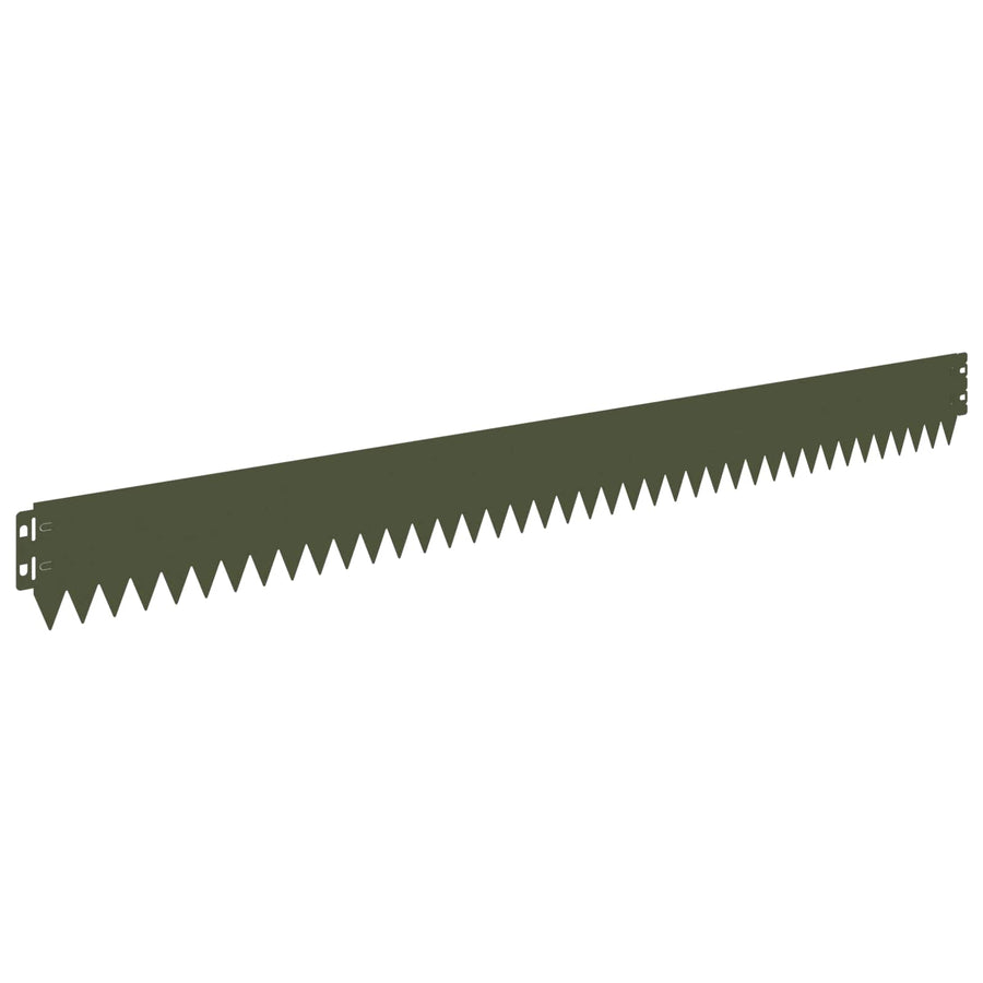 Gazonrand 30 pcs 103 x 10 cm Staal Olijfgroen
