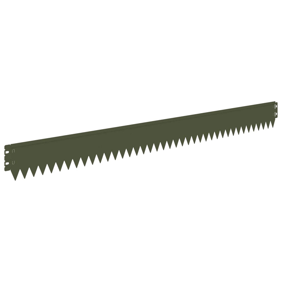 Gazonrand 30 pcs 103 x 10 cm Staal Olijfgroen