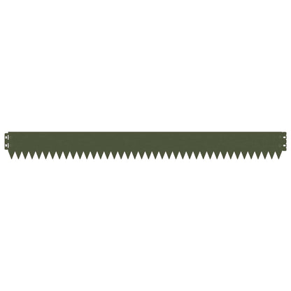 Gazonrand 30 pcs 103 x 10 cm Staal Olijfgroen