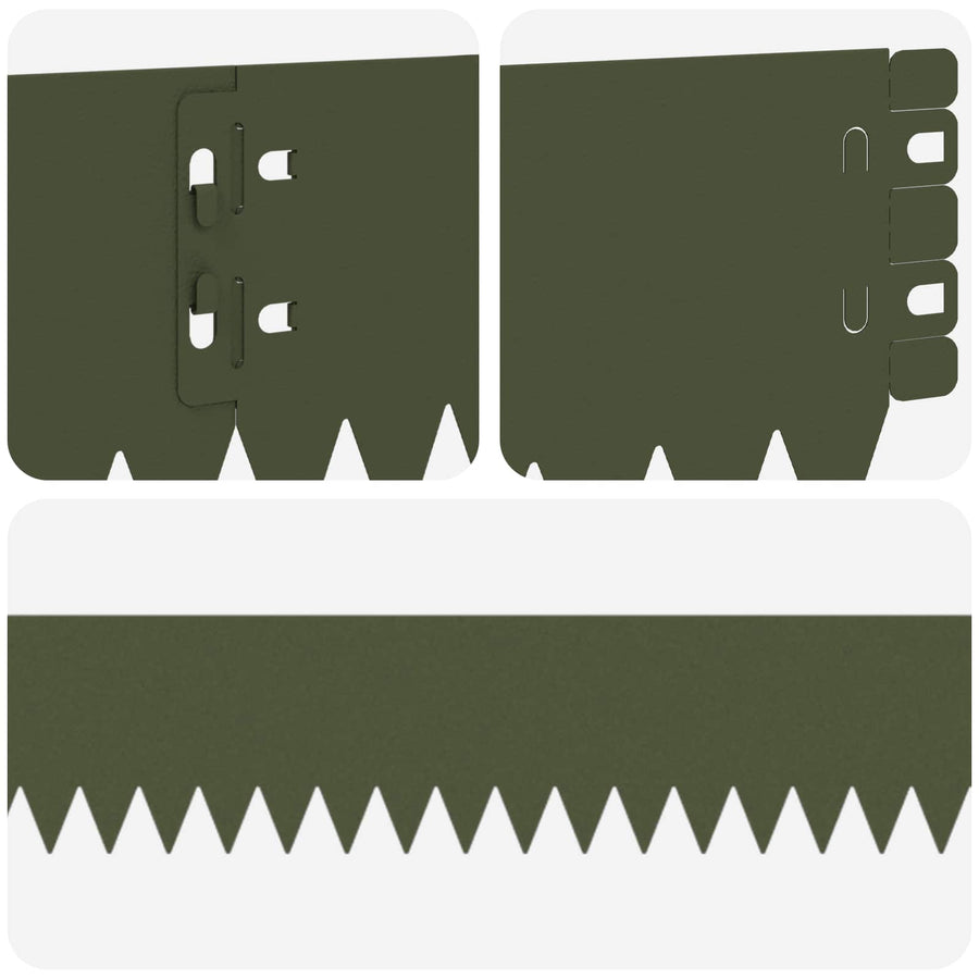 Gazonrand 50 pcs 103 x 10 cm Staal Olijfgroen