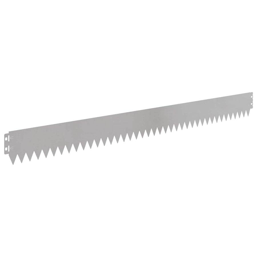 Gazonrand 20 pcs 103 x 10 cm Staal Zilverkleurig