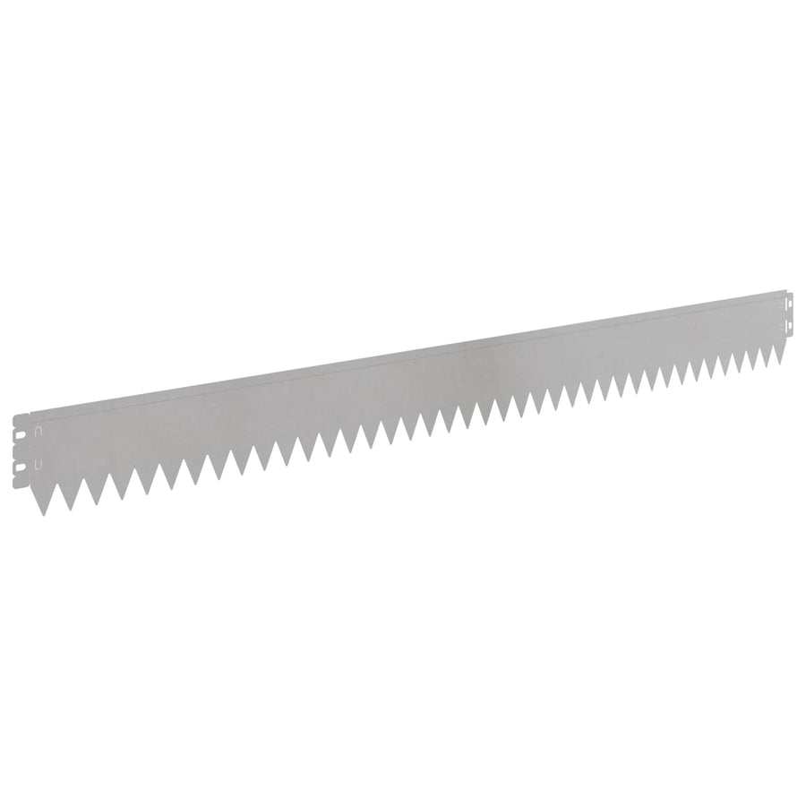 Gazonrand 50 pcs 103 x 10 cm Staal Zilverkleurig