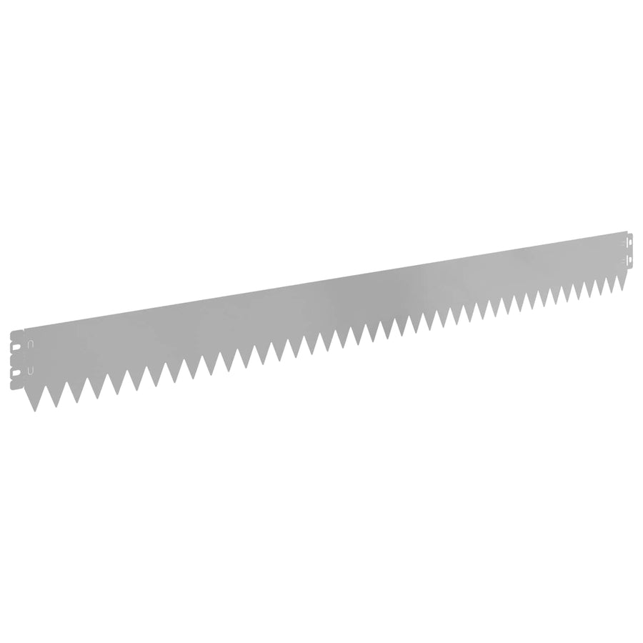 Gazonrand 30 pcs 103 x 10 cm Staal Zilverkleurig