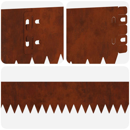 Gazonrand 10 pcs 103 x 10 cm Staal Roestig