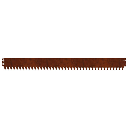 Gazonrand 10 pcs 103 x 10 cm Staal Roestig