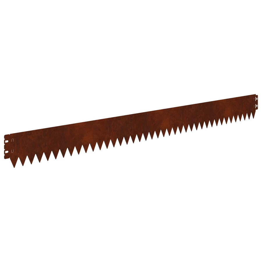 Gazonrand 20 pcs 103 x 10 cm Staal Roestig