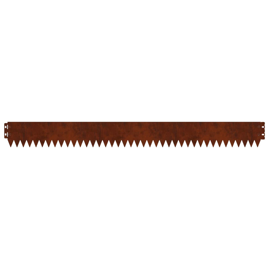 Gazonrand 20 pcs 103 x 10 cm Staal Roestig