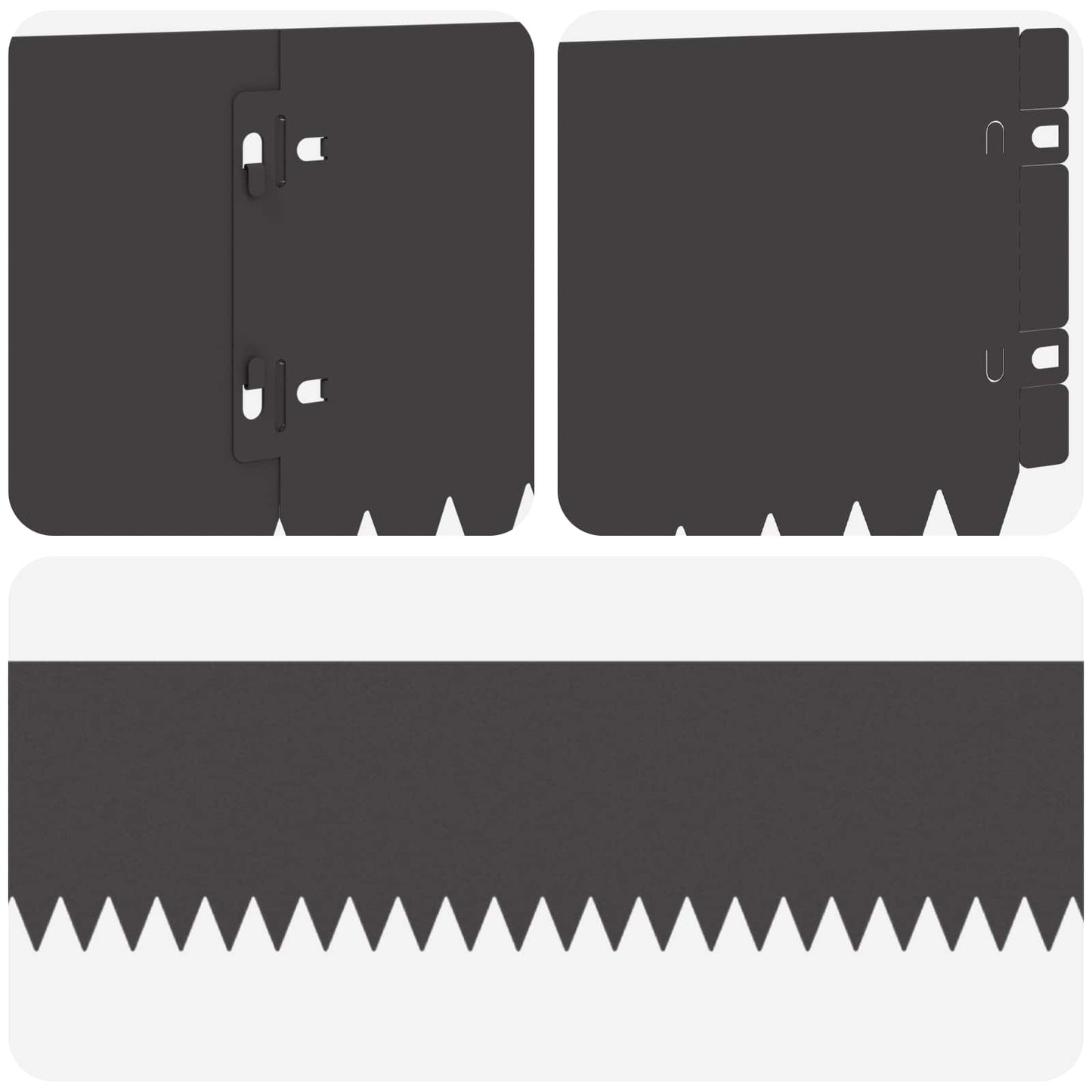 Gazonrand 10 pcs 103 x 15 cm Staal Zwart