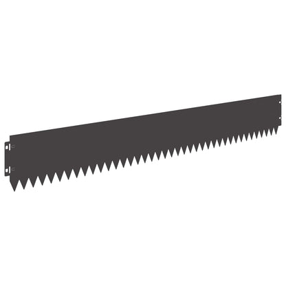 Gazonrand 10 pcs 103 x 15 cm Staal Zwart