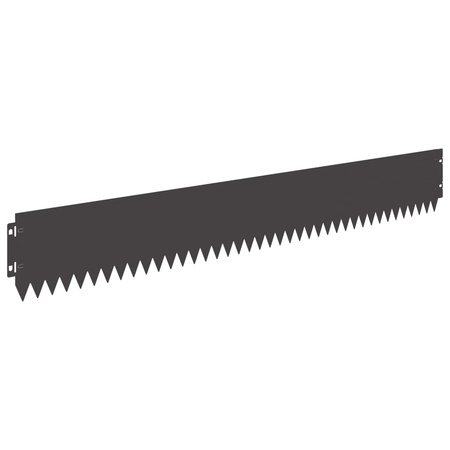 Gazonrand 10 pcs 103 x 15 cm Staal Zwart