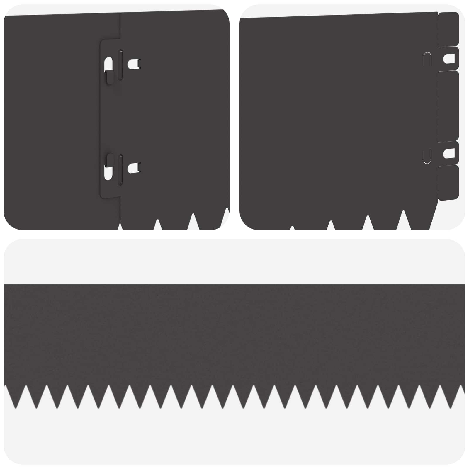 Gazonrand 30 pcs 103 x 15 cm Staal Zwart