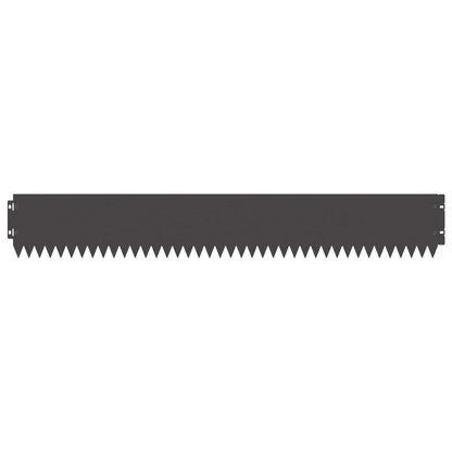 Gazonrand 30 pcs 103 x 15 cm Staal Zwart