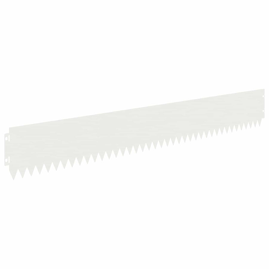 Gazonrand 10 pcs 103 x 15 cm Staal Wit
