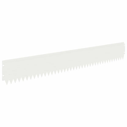 Gazonrand 10 pcs 103 x 15 cm Staal Wit
