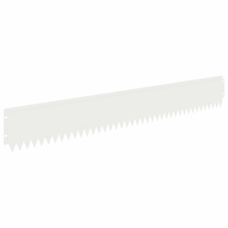 Gazonrand 20 pcs 103 x 15 cm Staal Wit