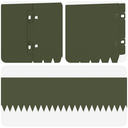 Gazonrand 10 pcs 103 x 15 cm Staal Olijfgroen