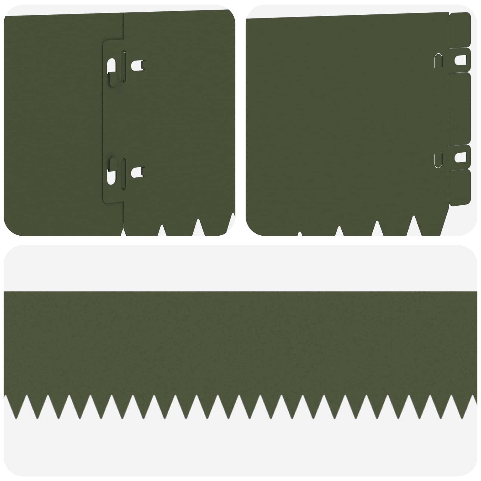 Gazonrand 20 pcs 103 x 15 cm Staal Olijfgroen