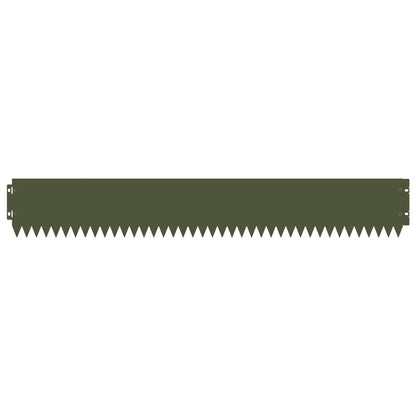 Gazonrand 20 pcs 103 x 15 cm Staal Olijfgroen