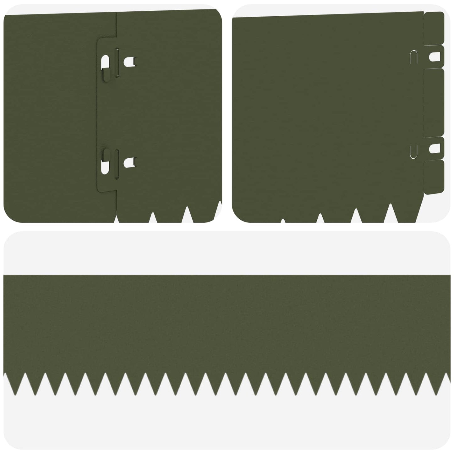 Gazonrand 30 pcs 103 x 15 cm Staal Olijfgroen