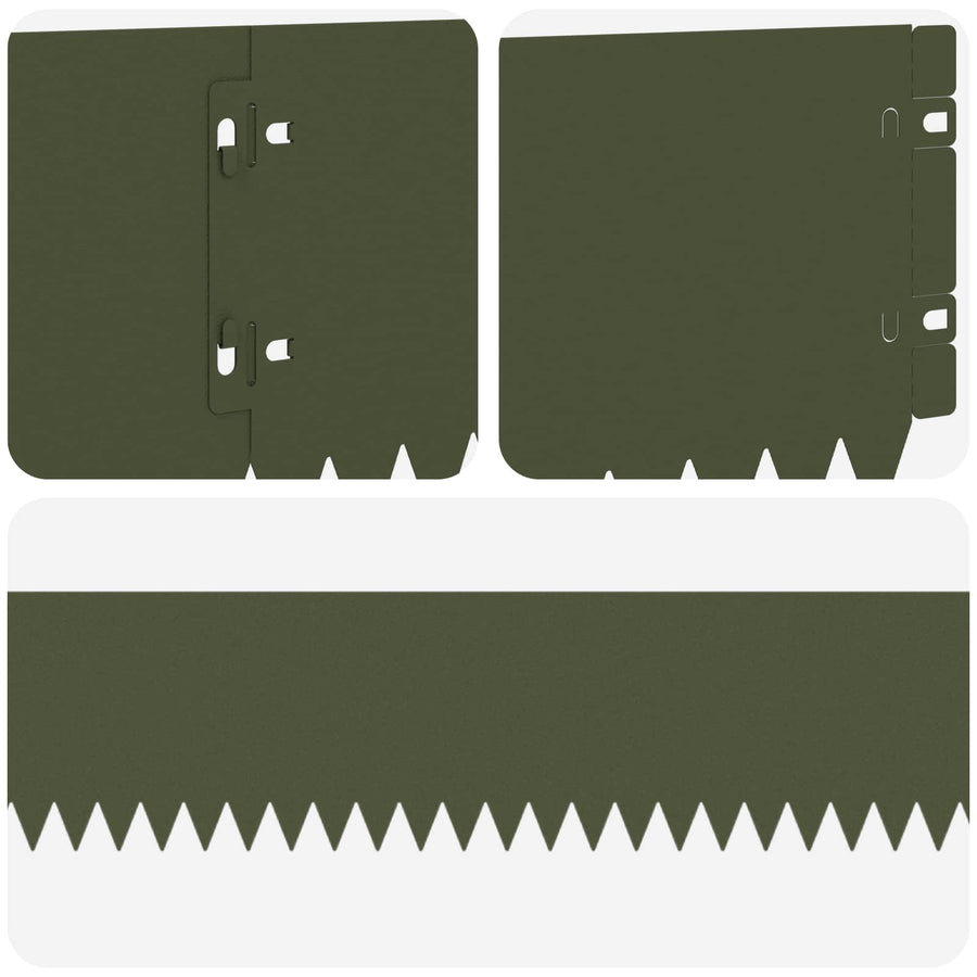 Gazonrand 30 pcs 103 x 15 cm Staal Olijfgroen