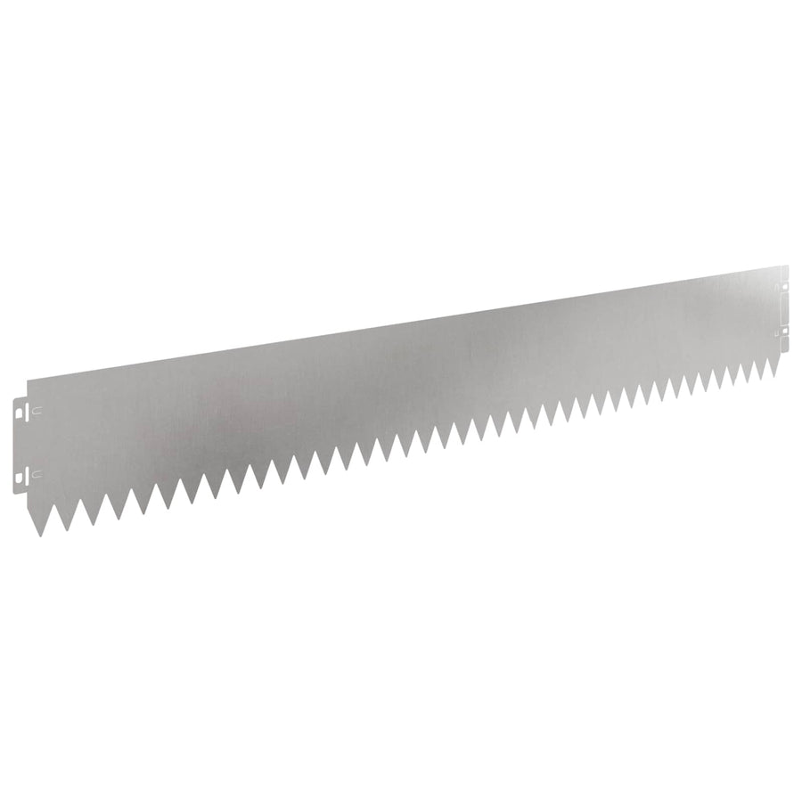 Gazonrand 20 pcs 103 x 15 cm Staal Zilverkleurig