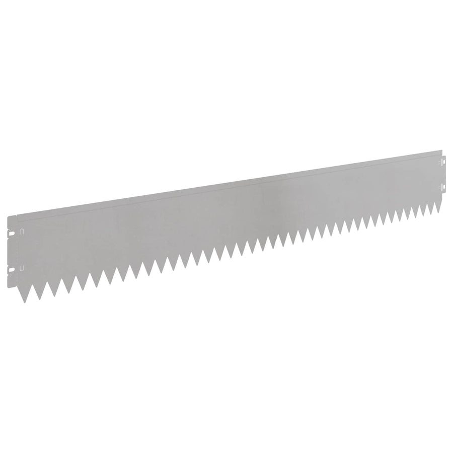 Gazonrand 20 pcs 103 x 15 cm Staal Zilverkleurig