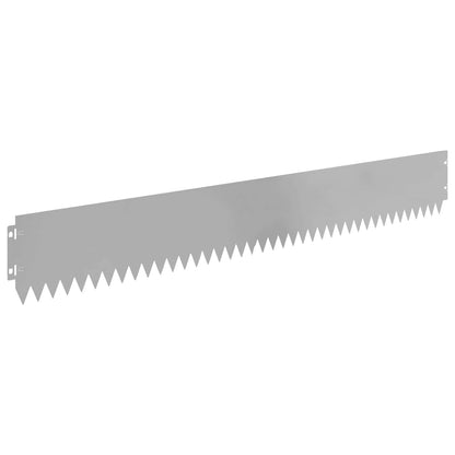Gazonrand 20 pcs 103 x 15 cm Staal Zilverkleurig