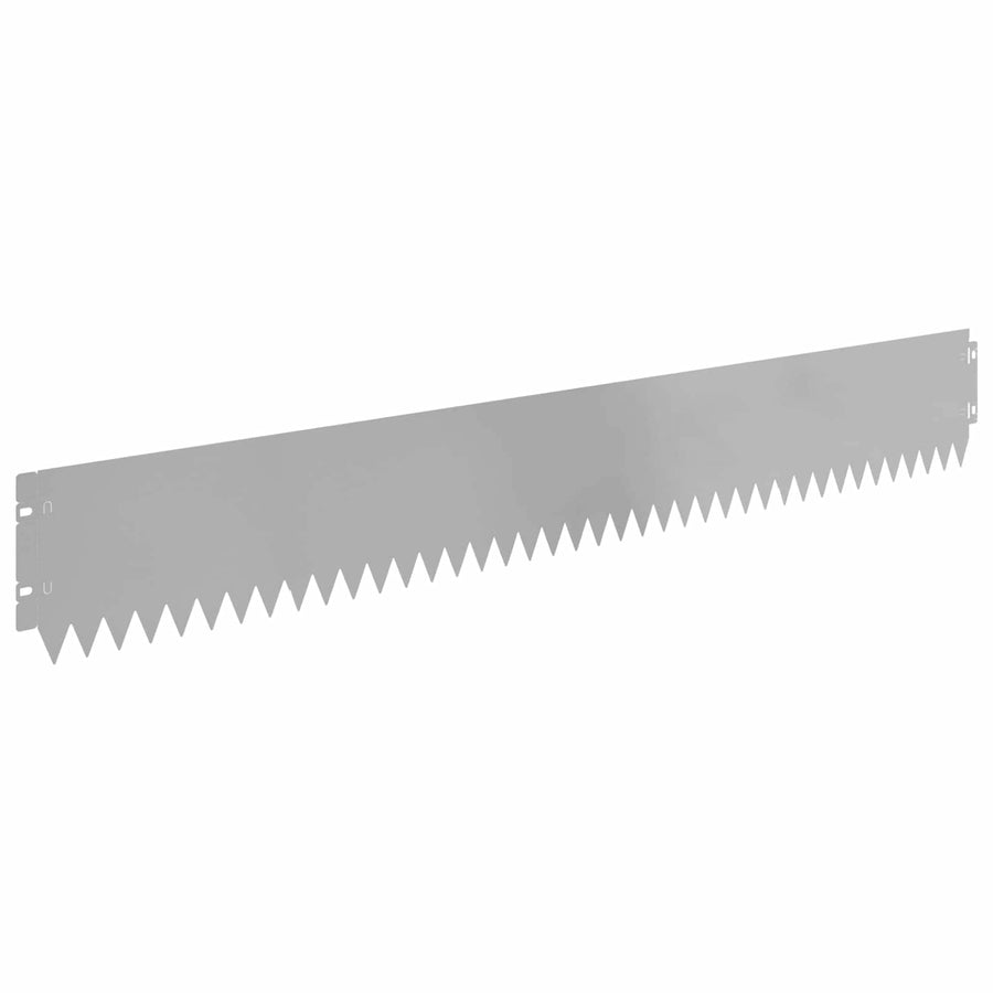 Gazonrand 30 pcs 103 x 15 cm Staal Zilverkleurig