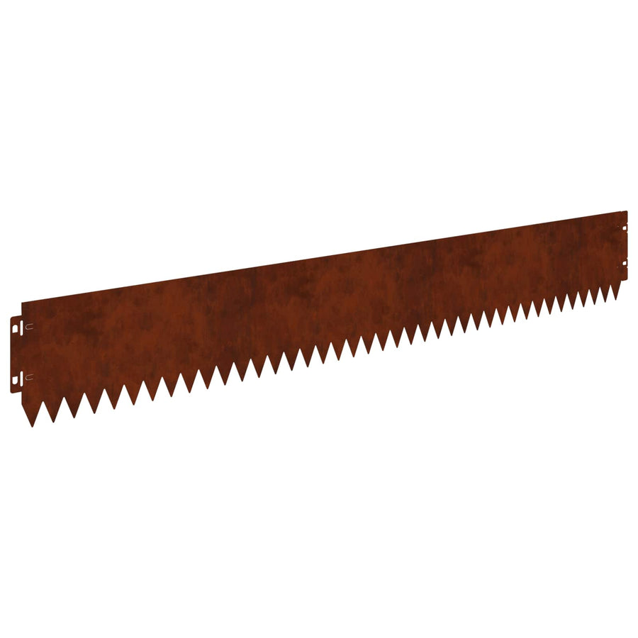 Gazonrand 10 pcs 103 x 15 cm Staal Roestig
