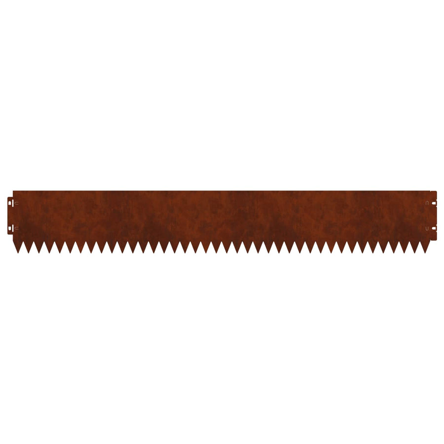 Gazonrand 10 pcs 103 x 15 cm Staal Roestig
