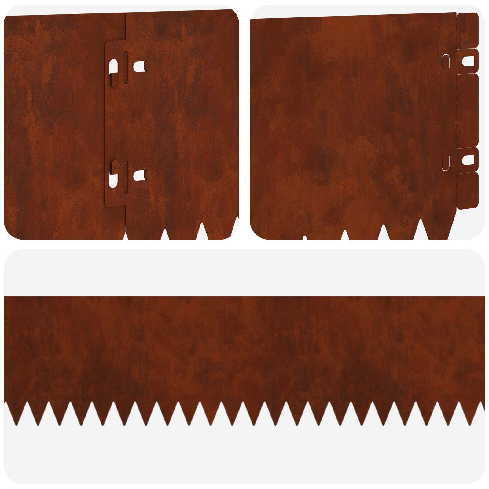 Gazonrand 30 pcs 103 x 15 cm Staal Roestig