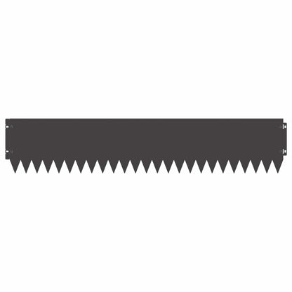 Gazonrand 10 pcs 103 x 20 cm Staal Zwart
