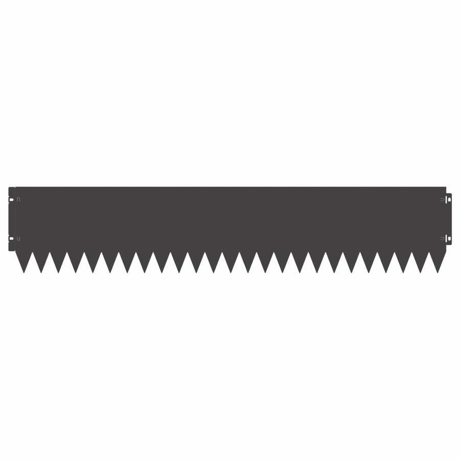 Gazonrand 10 pcs 103 x 20 cm Staal Zwart