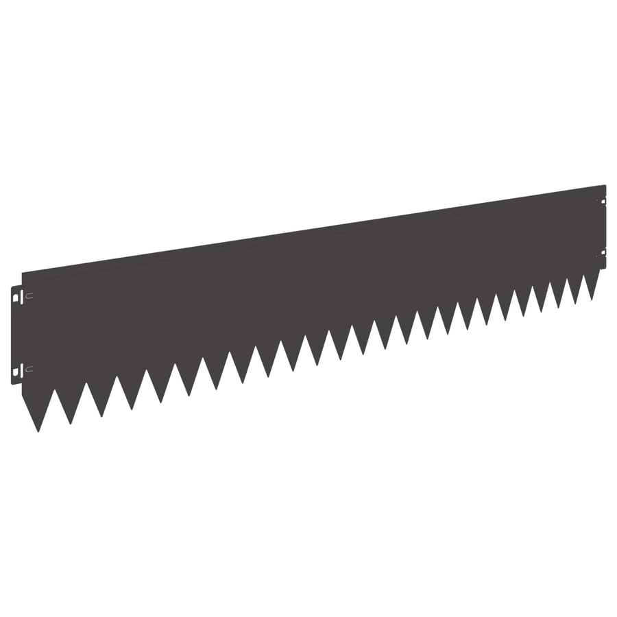 Gazonrand 30 pcs 103 x 20 cm Staal Zwart