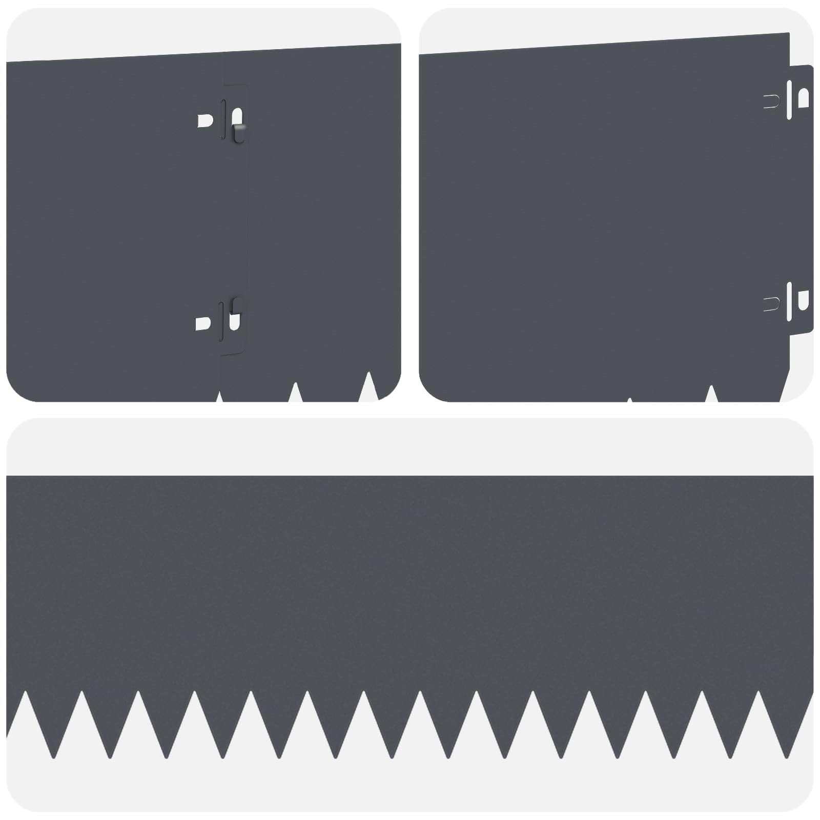 Gazonrand 10 pcs 103 x 20 cm Staal Antracietkleurig