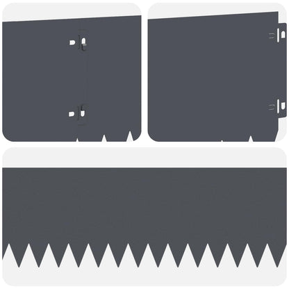 Gazonrand 20 pcs 103 x 20 cm Staal Antracietkleurig