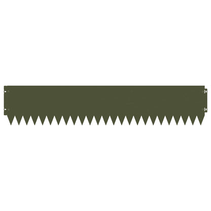 Gazonrand 10 pcs 103 x 20 cm Staal Olijfgroen