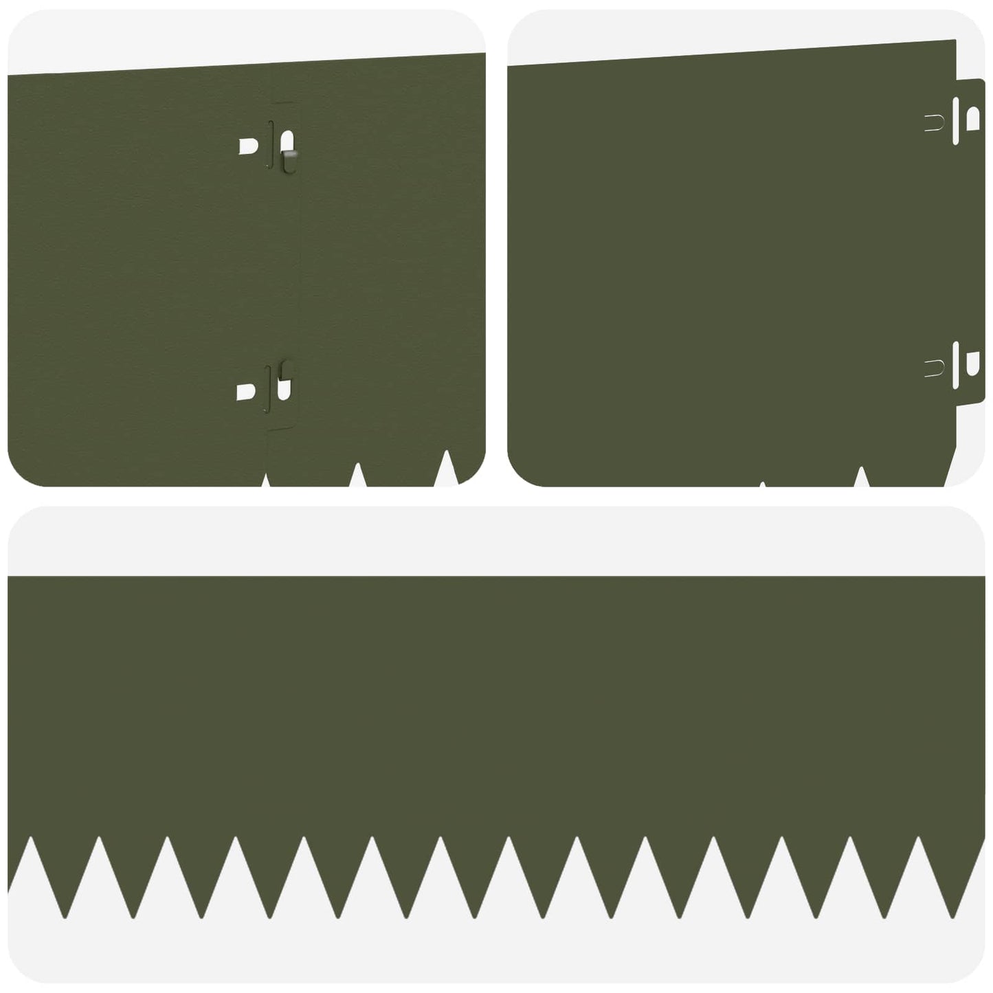 Gazonrand 20 pcs 103 x 20 cm Staal Olijfgroen
